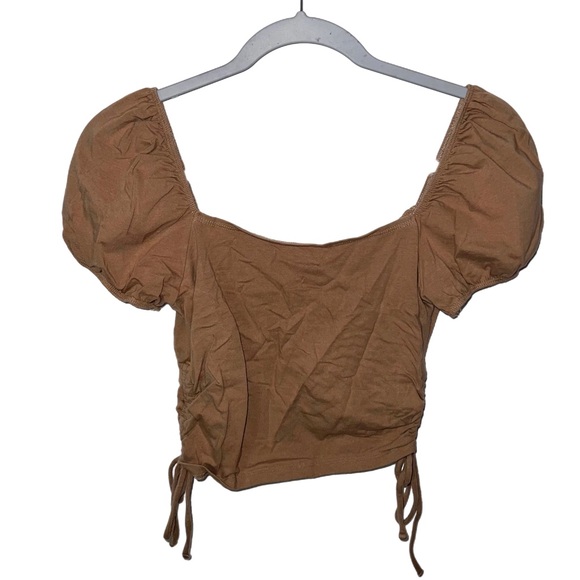 Hollister Brown Ruched Top C41 - Picture 3 of 4